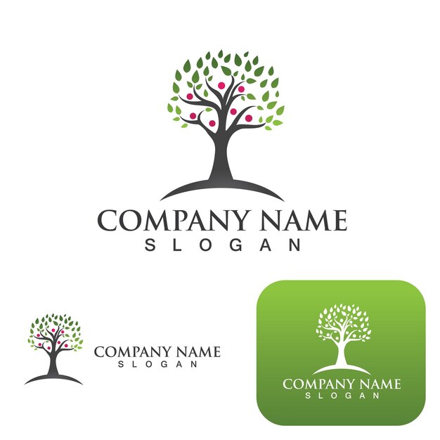 Árbol familia hoja ecología Logo naturaleza elemento vector