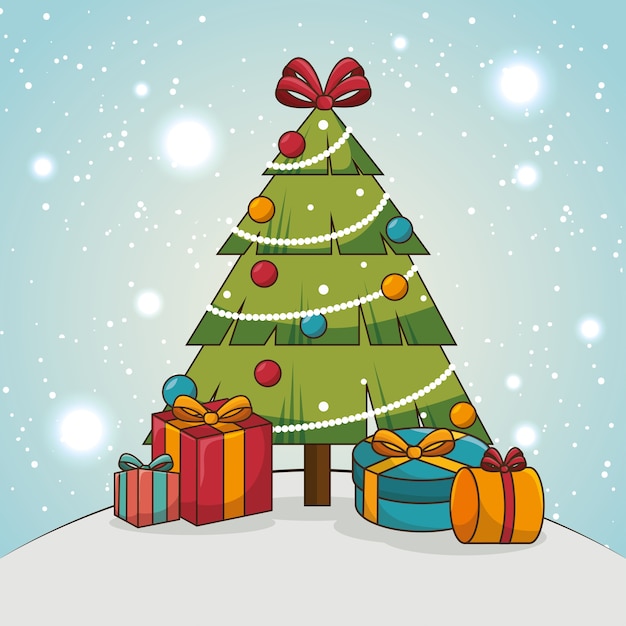 árbol feliz navidad aislado