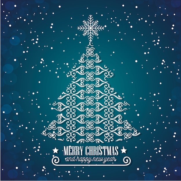árbol feliz Navidad y año nuevo diseño