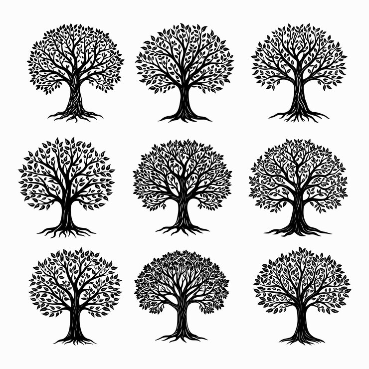un árbol con un fondo blanco que dice árbol
