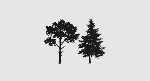 Vector un árbol con un fondo blanco.