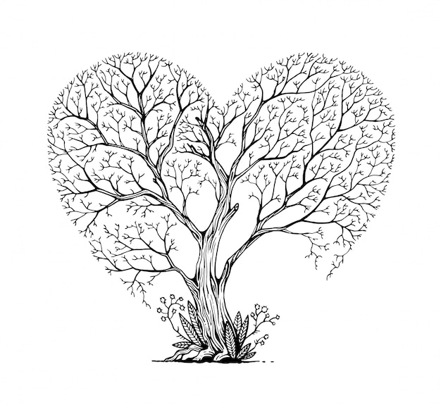 Árbol en forma de corazones.