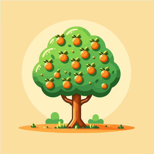 Vector Árbol de frutas vectorial minimalista