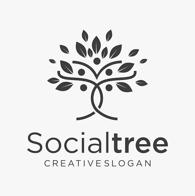 Árbol genealógico logo símbolo icono silueta negra