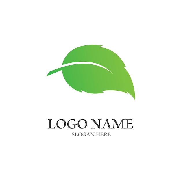 Árbol hoja vector logo diseño eco amigable concepto