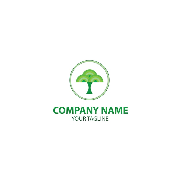 árbol con hojas verdes Logotipo símbolo icono ilustración diseño de plantilla vectorial