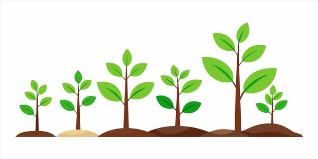 Vector un árbol con hojas verdes y un tronco marrón es una imagen de una planta con hojas verde