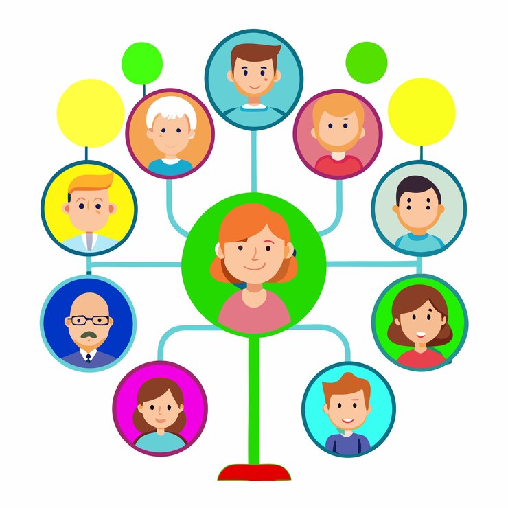 Vector árbol con hojas verdes vector sobre fondo blanco