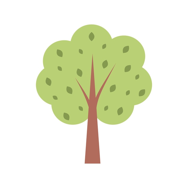 Árbol lindo ilustración vectorial aislada en fondo blanco