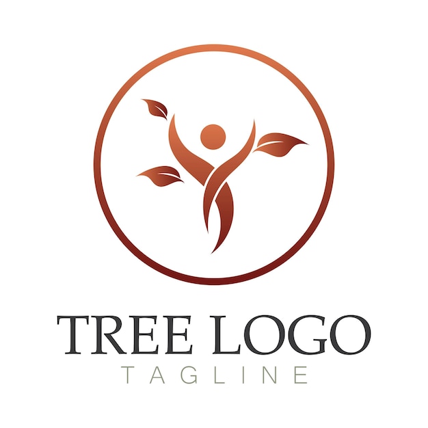 Árbol, logotipo, icono, vector, ilustración, design., vector, silueta, de, un, árbol, plantillas, de, árbol, logotipo, y, raíces, árbol de la vida, diseño, ilustración