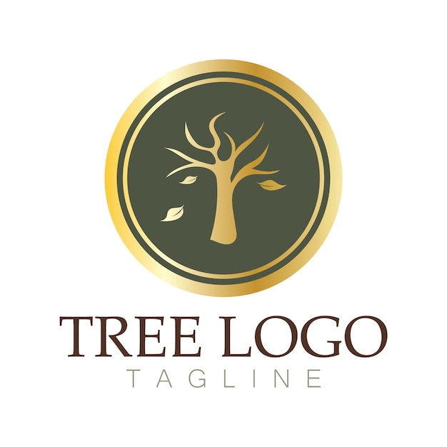 Árbol, logotipo, icono, vector, ilustración, design., vector, silueta, de, un, árbol, plantillas, de, árbol, logotipo, y, raíces, árbol de la vida, diseño, ilustración