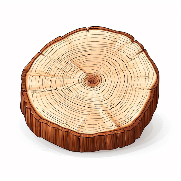 Vector un árbol de madera cortada