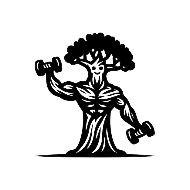 árbol de madera de hierro de un vector de silueta
