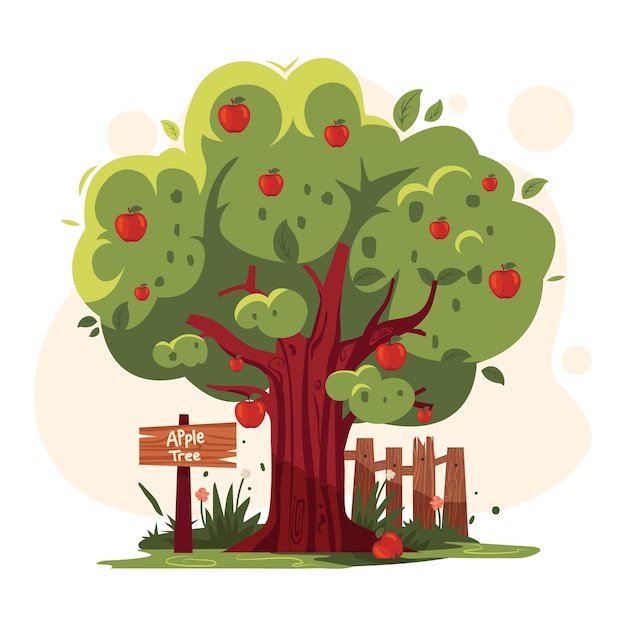 Vector Árbol de manzana