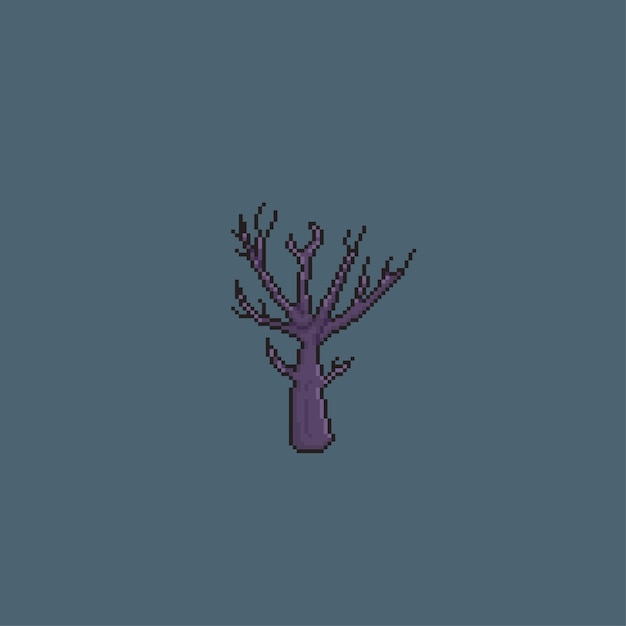 árbol muerto en estilo pixel art