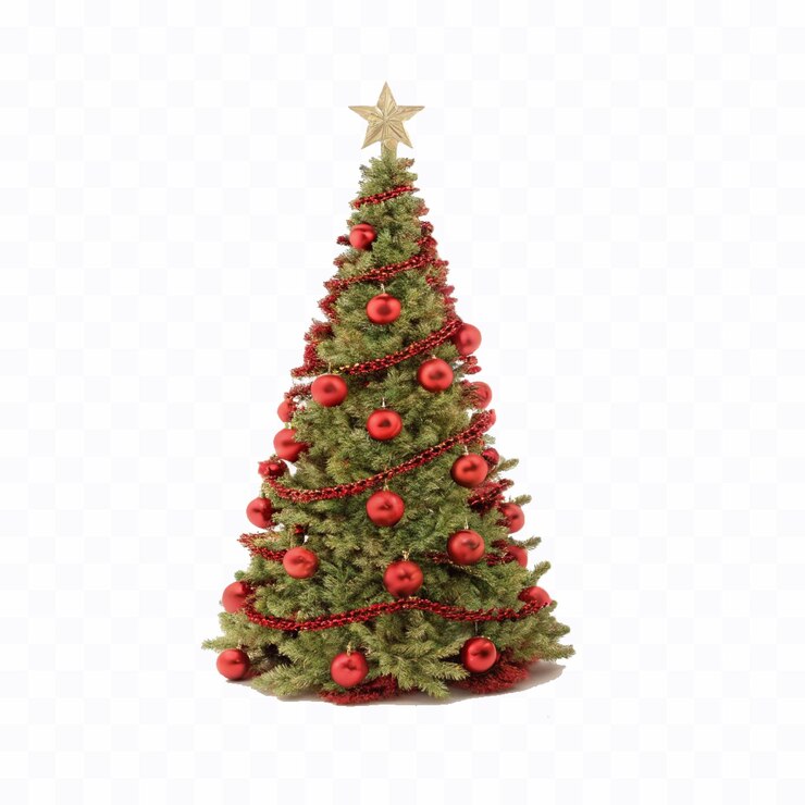 Vector árbol de navidad 3d abstracto con bolas de oro para el año nuevo con caja de regalos de diferentes colores y estilos