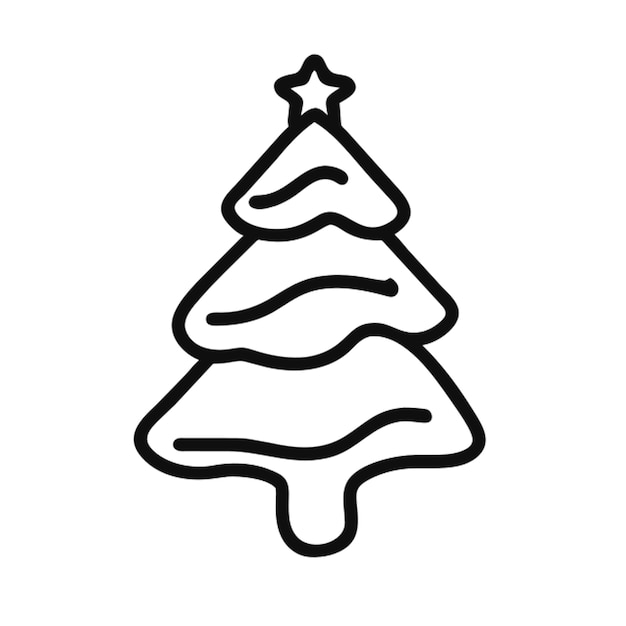 Árbol de Navidad 3D con el contorno del icono de las ventanas