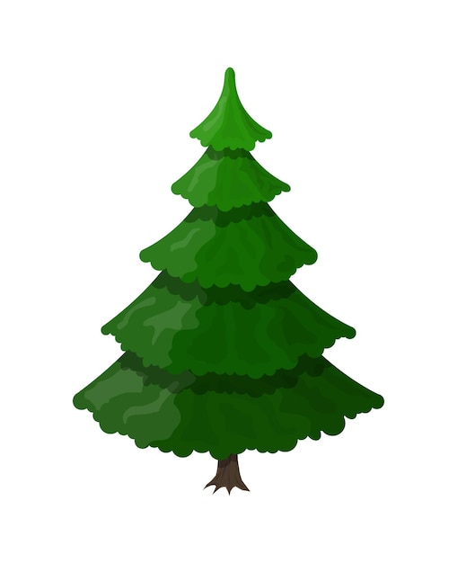 Árbol de Navidad Abeto árbol de hoja perenne Tarjeta de felicitación cartel festivo invitaciones a fiestas elemento Navidad y año nuevo Ilustración vectorial en estilo plano