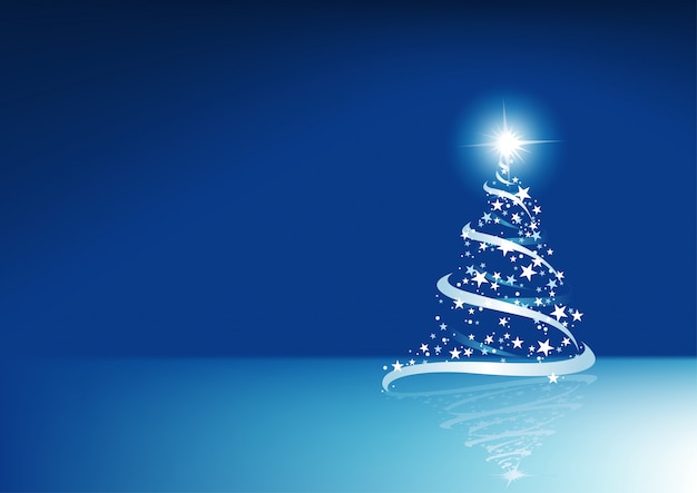 Árbol de Navidad abstracto azul
