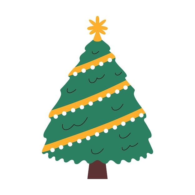 Vector Árbol de navidad adornado