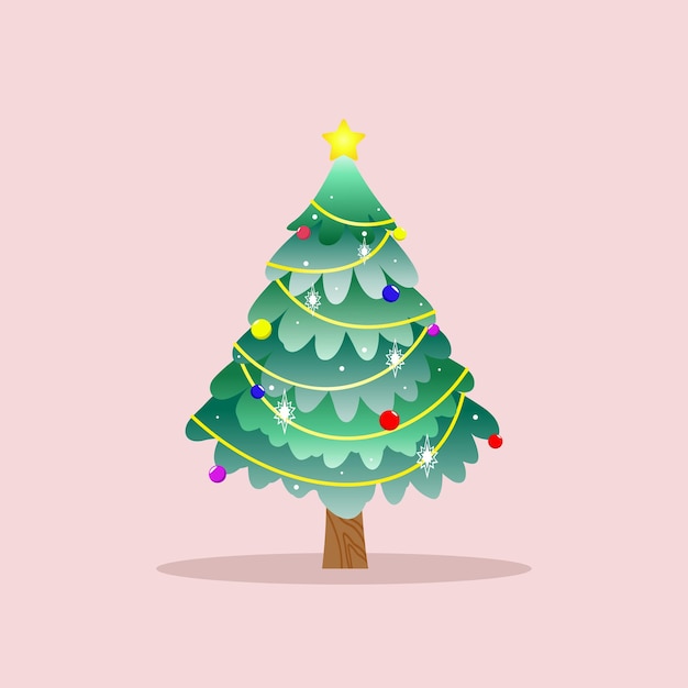 Árbol de navidad con adornos adecuados para contenido navideño