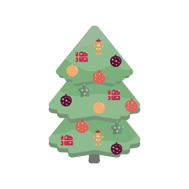 Árbol de navidad con adornos de colores