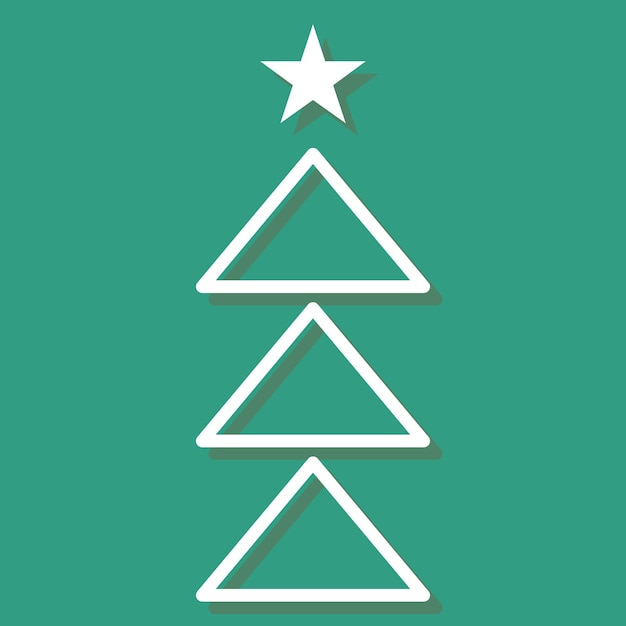 Vector Árbol de navidad con adornos estrella icono plano para aplicaciones y sitios web decoraciones de fiesta de feliz año nuevo de vector