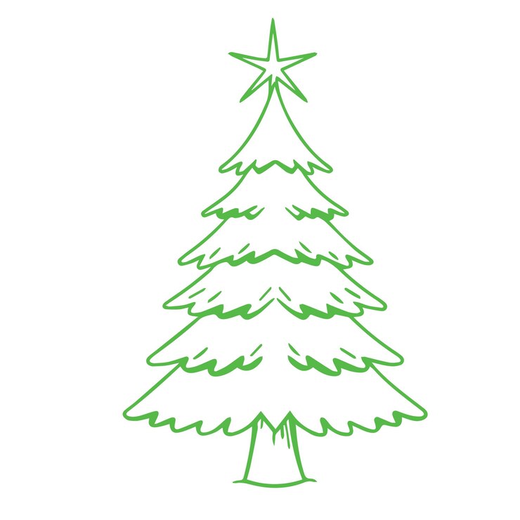 Vector árbol de navidad aislado en blanco árbol de navidad y regalos