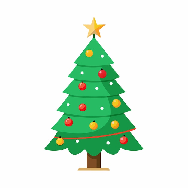 Árbol de navidad aislado en blanco