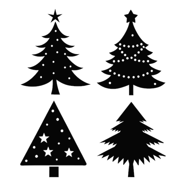 árbol de Navidad aislado en ilustración vectorial blanca