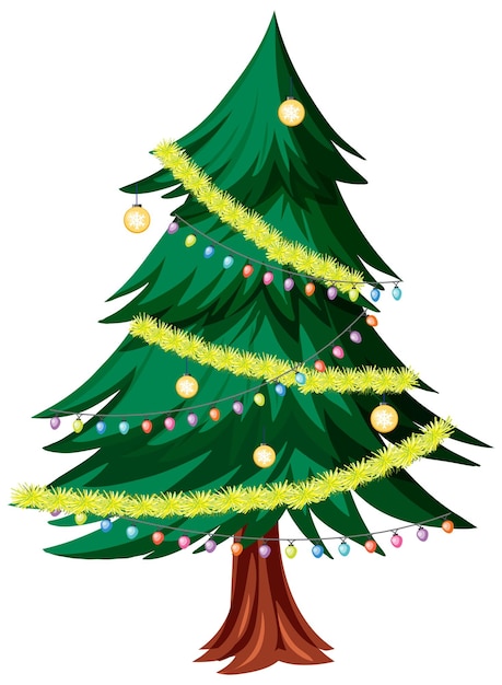 Árbol de Navidad aislado sobre un fondo blanco