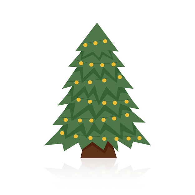 Árbol de Navidad aislado sobre fondo blanco