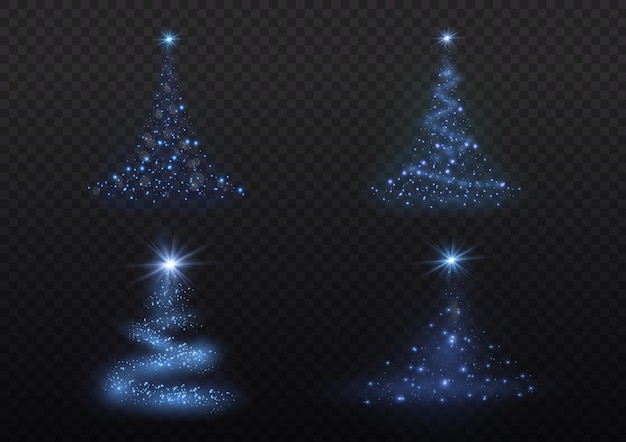 Árbol de navidad azul abeto hermoso símbolo de feliz año nuevo feliz navidad vector de vacaciones