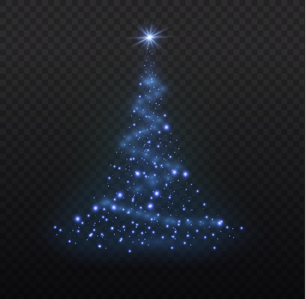 Vector Árbol de navidad azul abeto hermoso símbolo de feliz año nuevo feliz navidad vector de vacaciones