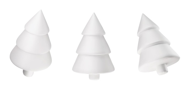Árbol de Navidad blanco lustroso Año Nuevo y Navidad formas abstractas de árbol