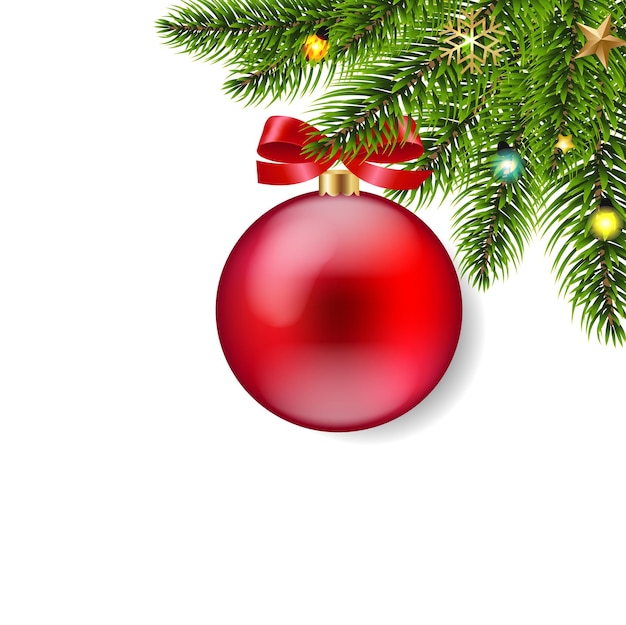 Árbol de Navidad y bola de Navidad con ilustración vectorial de malla degradada