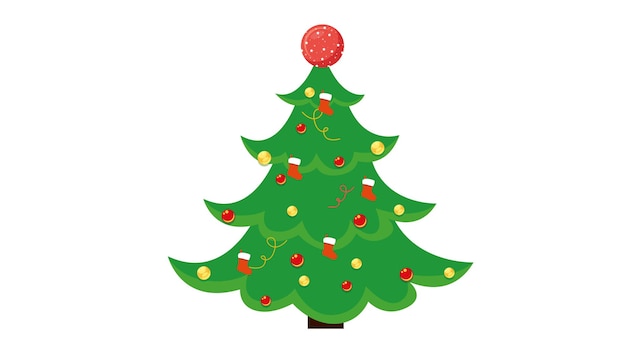 un árbol de Navidad con una bola roja en la parte superior