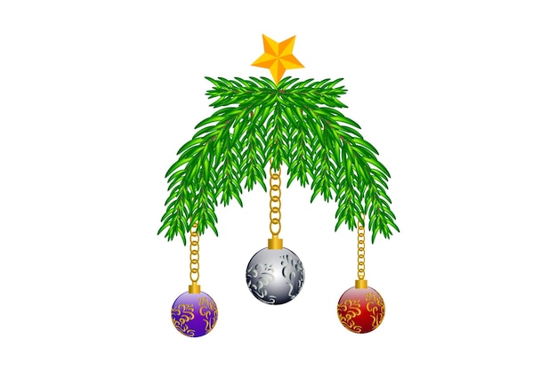 Árbol de Navidad con bolas