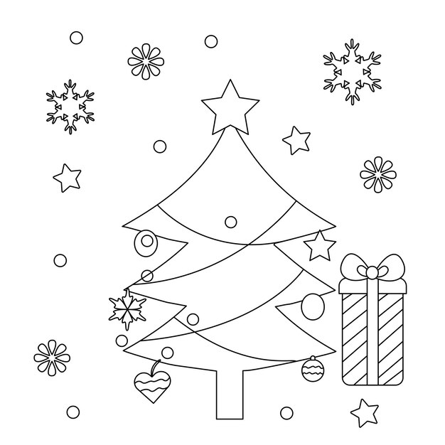 Vector Árbol de navidad para colorear ilustración de la página