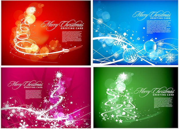 árbol de navidad, conjunto, plano de fondo, vector, ilustración