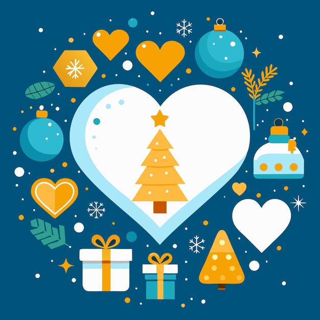 un árbol de Navidad con un corazón que dice Navidad en él