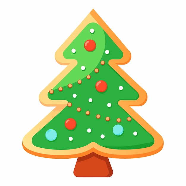 Árbol de Navidad con decoraciones dibujadas a mano iconos de pegatinas concepto ilustración aislada