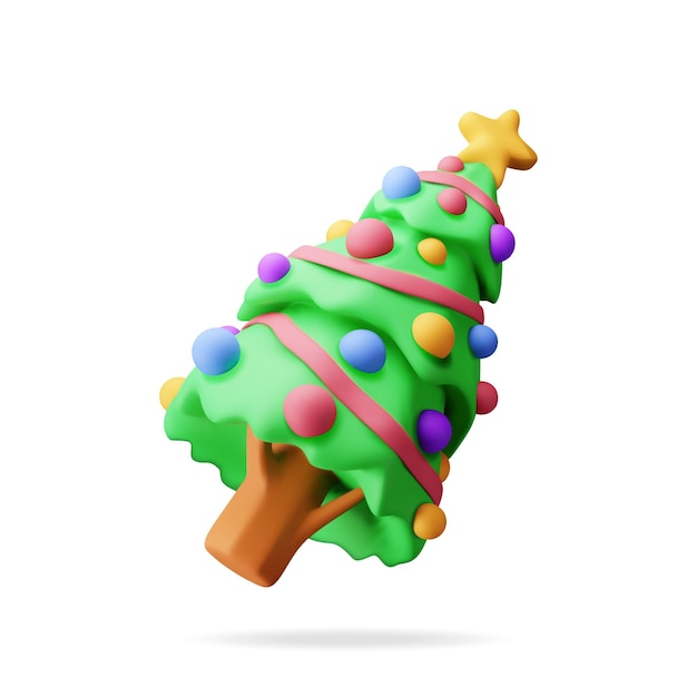 Árbol de Navidad decorado en 3D