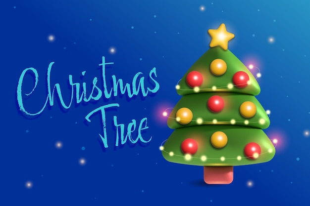 Árbol de Navidad decorado en 3D