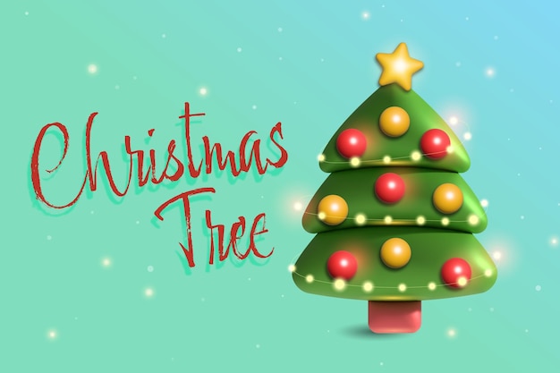 Árbol de Navidad decorado en 3D