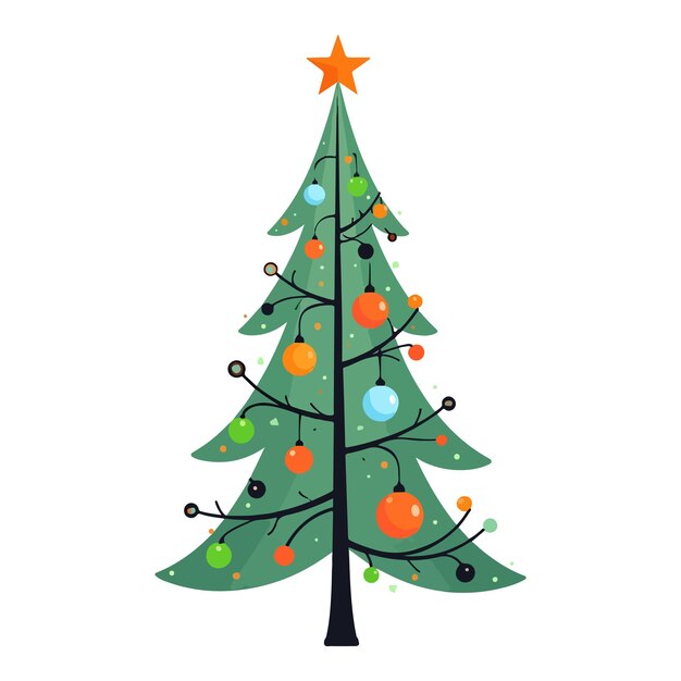 Árbol de Navidad decorado con adornos.