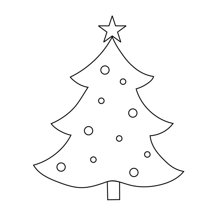 Vector árbol de navidad decorado en negro vector ilustración vectorial