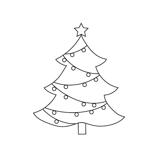 Árbol de Navidad decorado negro Vector