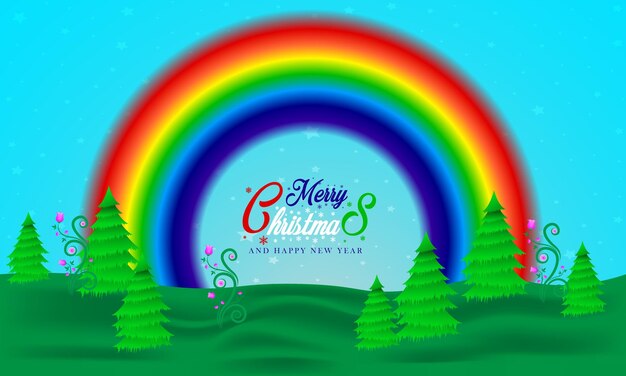 Árbol de Navidad decorativo tarjeta de vacaciones fondo paisaje de Navidad celebración tarjeta postal