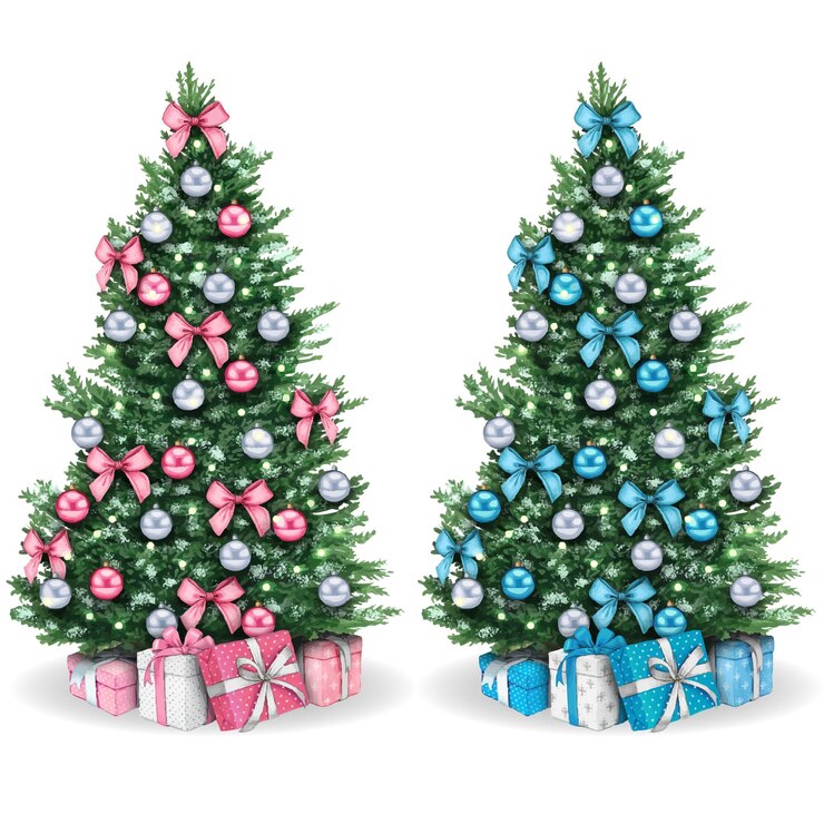 Vector árbol de navidad dibujado a mano en acuarela